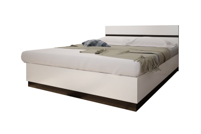 Кровать  Горизонт "Вегас" 1,6 (Белый глянец, МДФ, Венге, 1600х2000 мм)