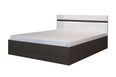Кровать  Горизонт "Ненси" 1,4 (Белый глянец, МДФ, Венге, 1400х2000 мм)